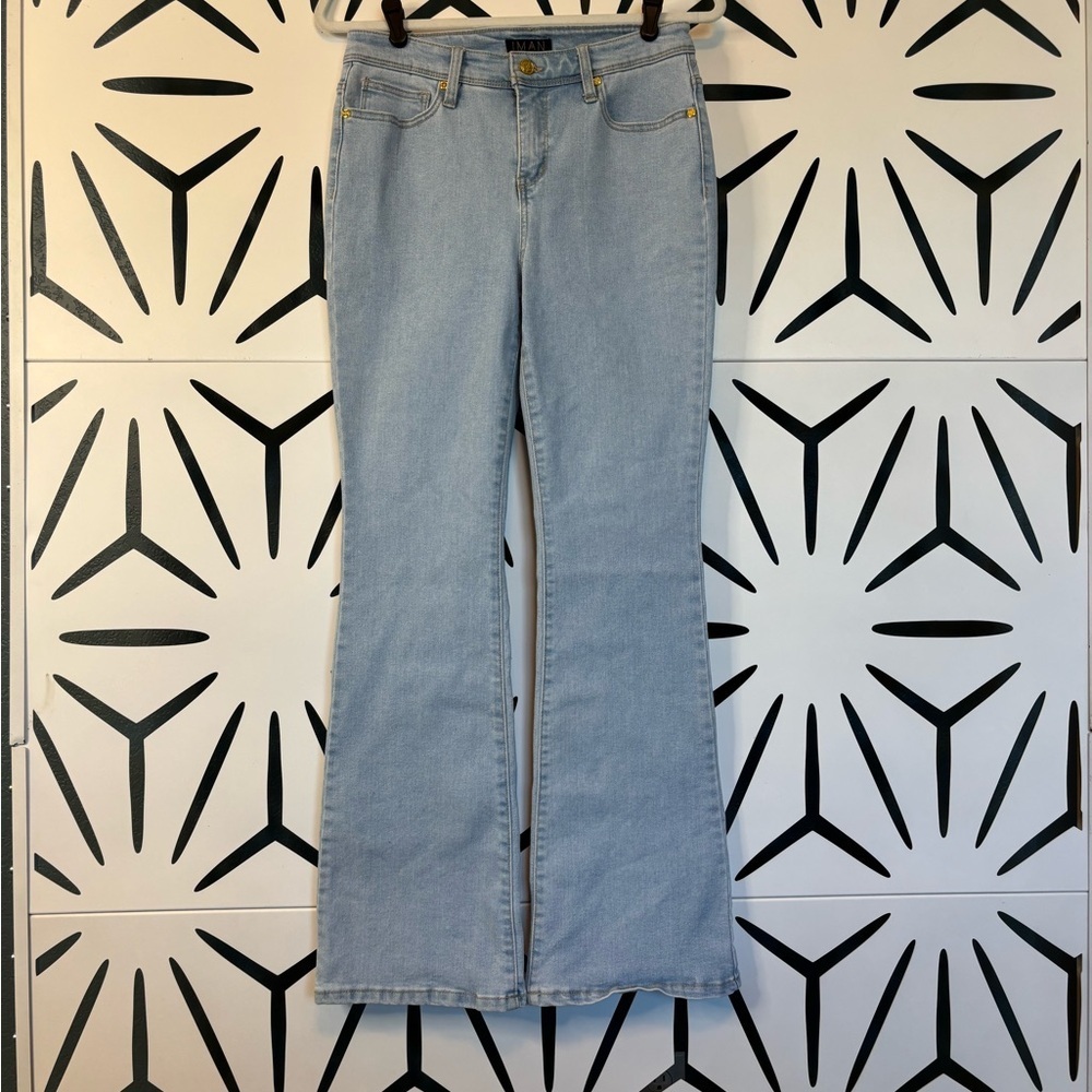 IMAN Global Chic Retro Flare Jeans – Light Blue – Size 8